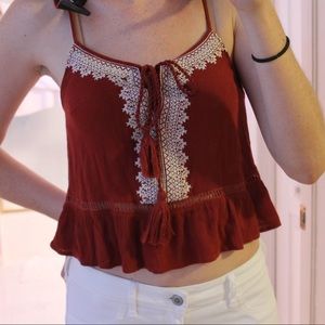 Terra Cotta Embroidered Top